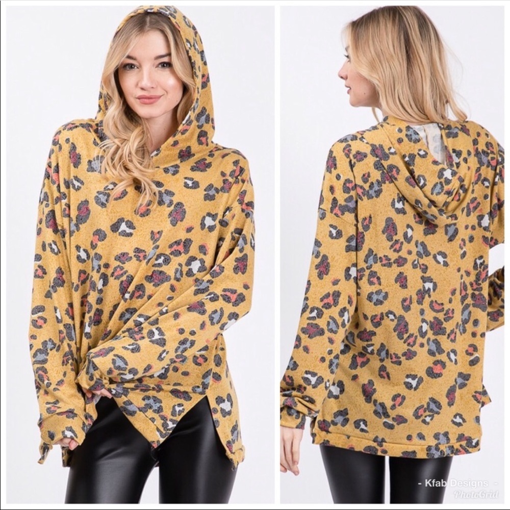 Super soft leopard print hoodie